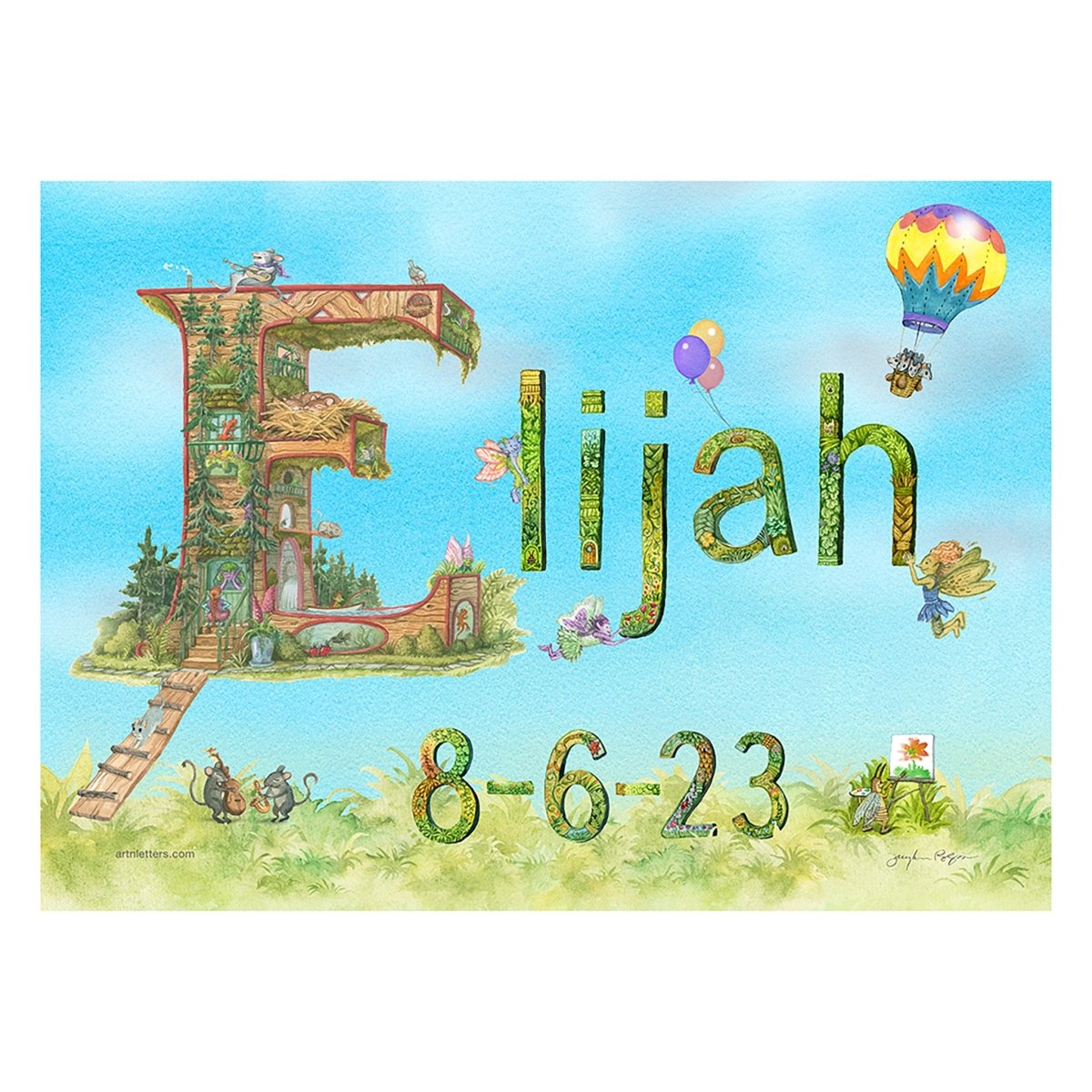Child's Name Print with Date of Birth - Art'n Letters, Inc.