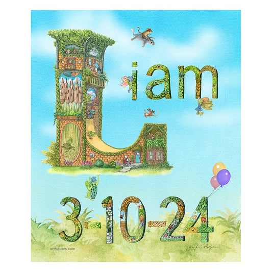Child's Name Print with Date of Birth - Art'n Letters, Inc.