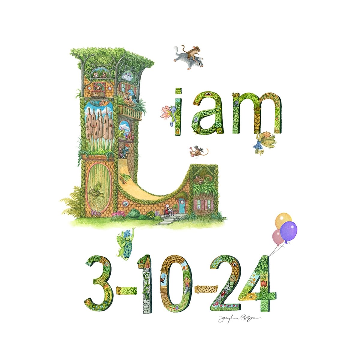 Child's Name Print with Date of Birth - Art'n Letters, Inc.