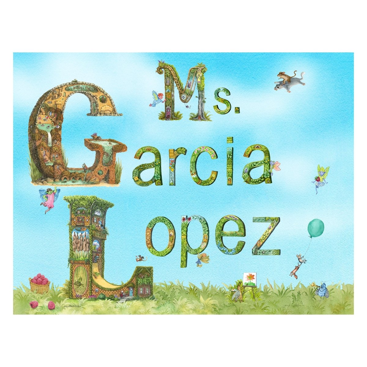 Adult Name Print with Title - Art'n Letters, Inc.