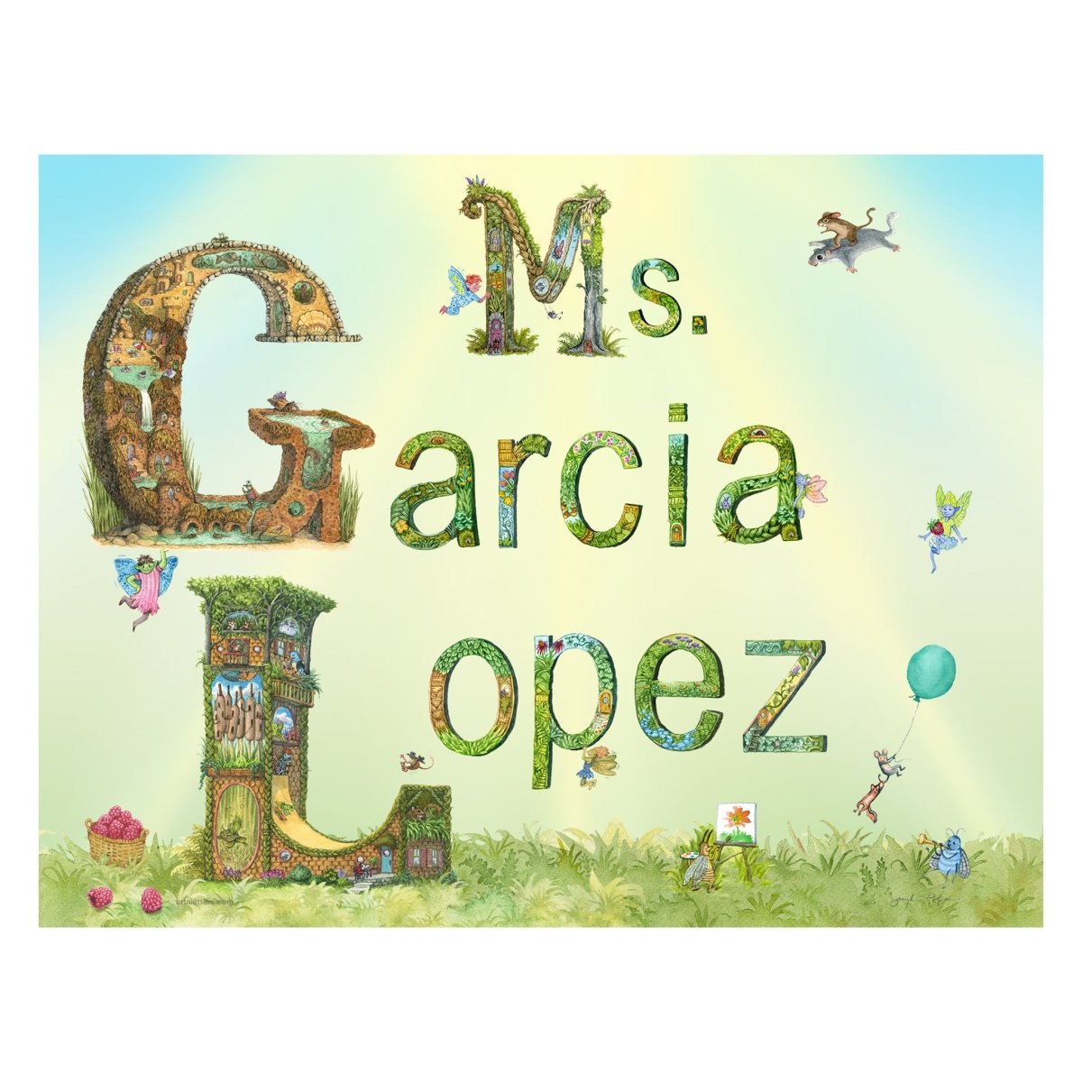 Adult Name Print with Title - Art'n Letters, Inc.