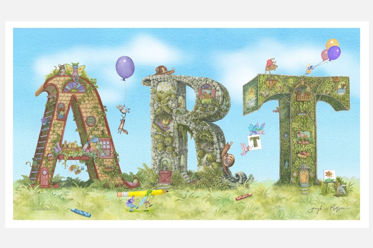 Whimsical Print of the word ART - Art'n Letters, Inc.