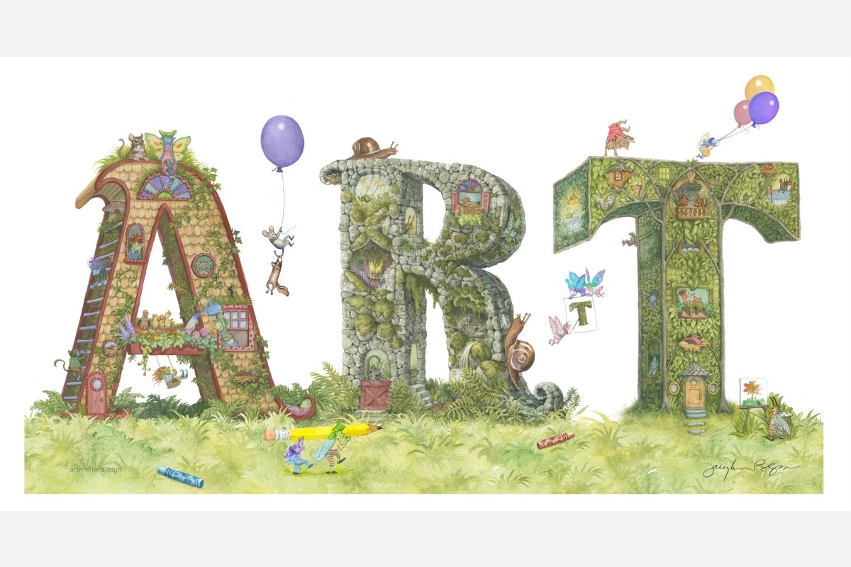 Whimsical Print of the word ART - Art'n Letters, Inc.