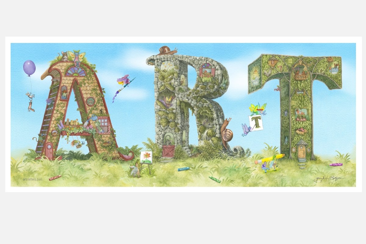 Whimsical Print of the word ART - Art'n Letters, Inc.