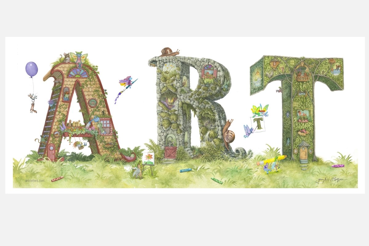 Whimsical Print of the word ART - Art'n Letters, Inc.