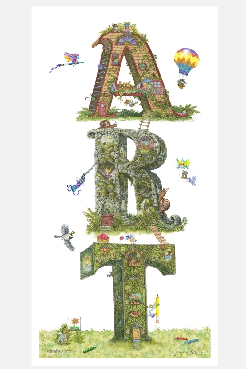 Whimsical Print of the word ART - Art'n Letters, Inc.