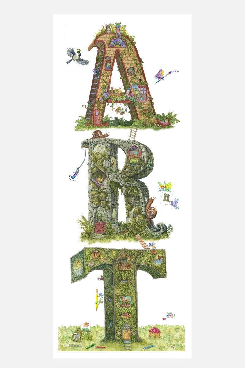 Whimsical Print of the word ART - Art'n Letters, Inc.