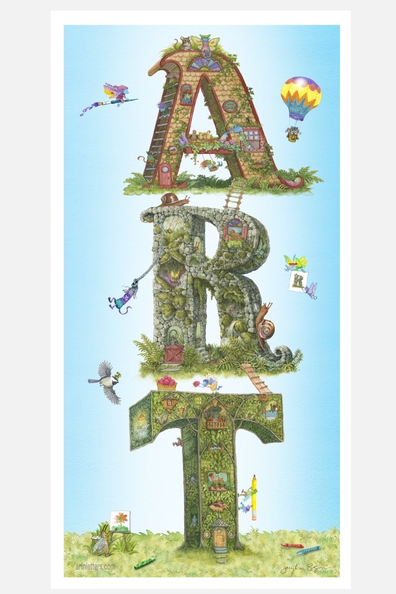 Whimsical Print of the word ART - Art'n Letters, Inc.