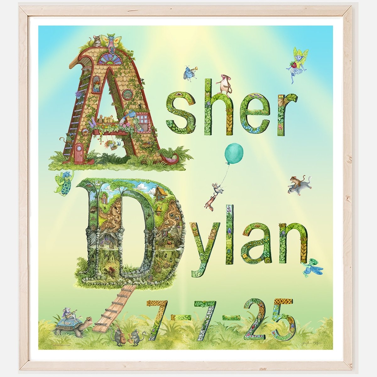 Child Name Print with Date of Birth - Art'n Letters, Inc.
