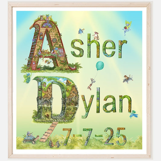 Child Name Print with Date of Birth - Art'n Letters, Inc.