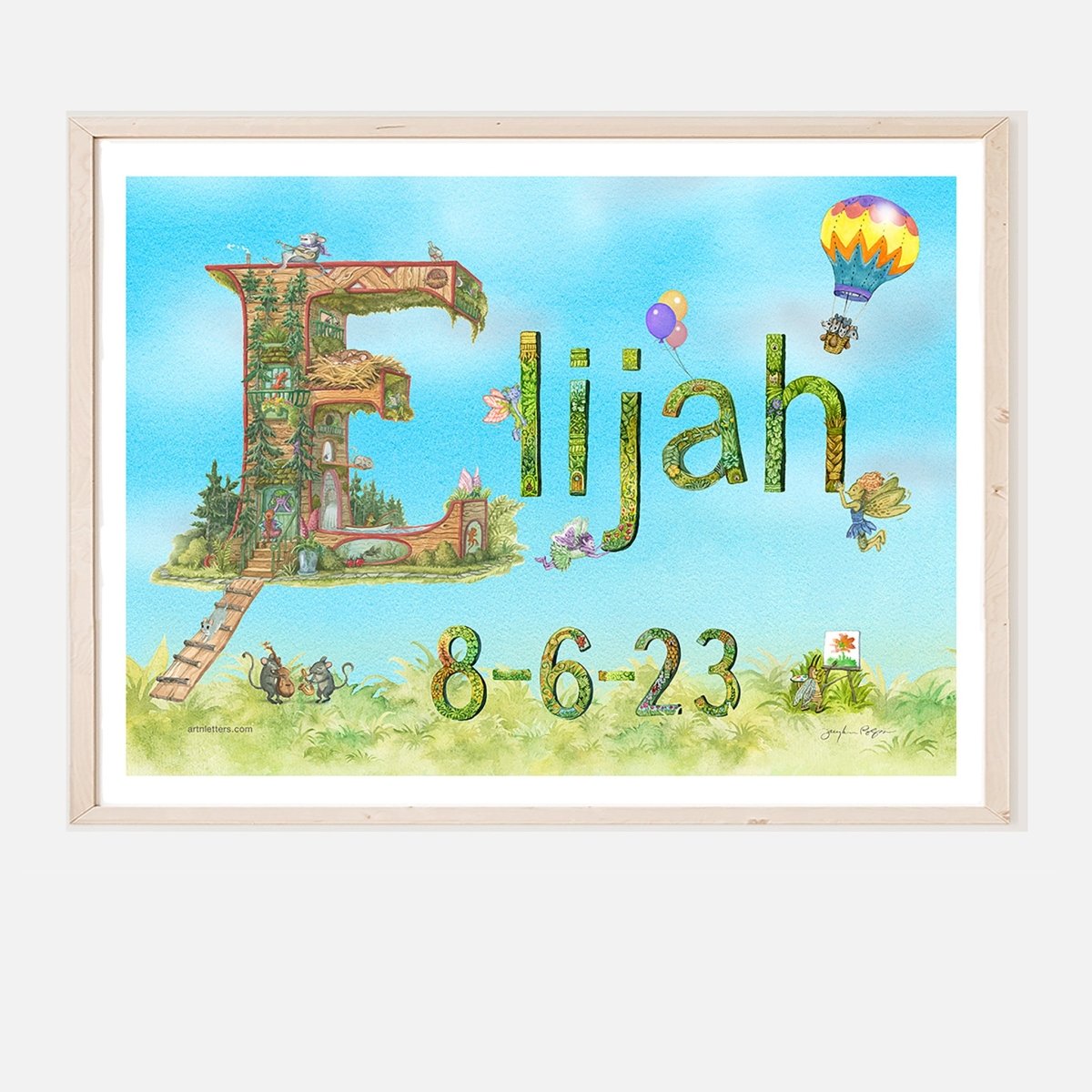 Child Name Print with Date of Birth - Art'n Letters, Inc.