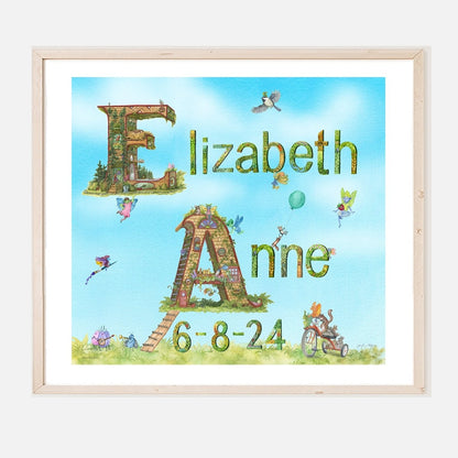 Child Name Print with Date of Birth - Art'n Letters, Inc.