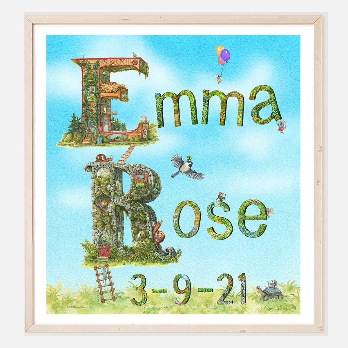 Child Name Print with Date of Birth - Art'n Letters, Inc.