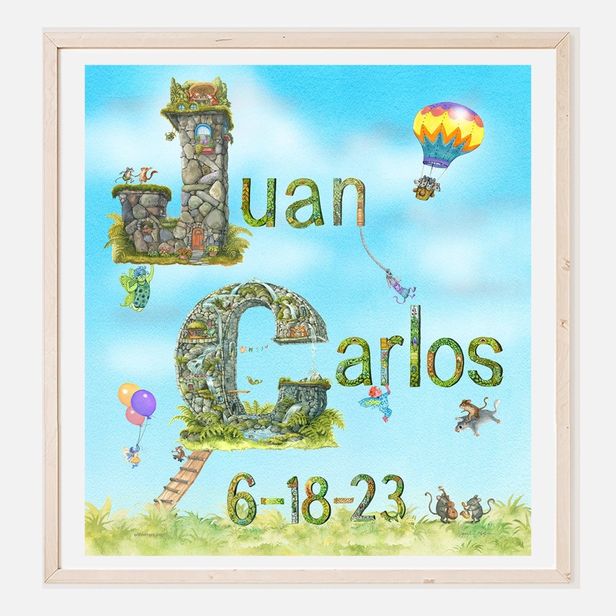 Child Name Print with Date of Birth - Art'n Letters, Inc.