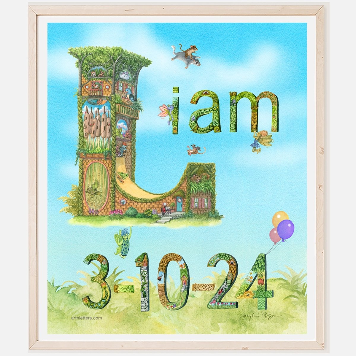 Child Name Print with Date of Birth - Art'n Letters, Inc.