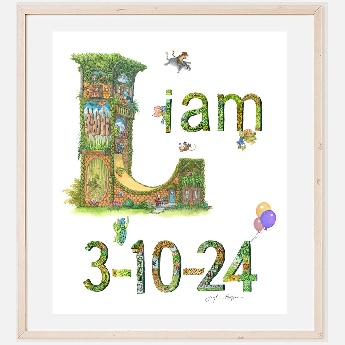 Child Name Print with Date of Birth - Art'n Letters, Inc.