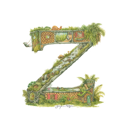 Highly detailed, colorful illustration of capital letter Z