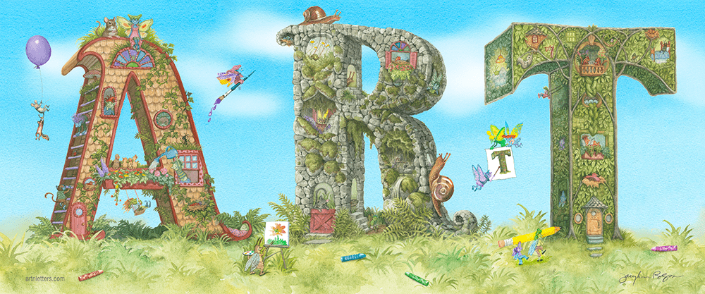 Whimsical Print of the word ART - Art'n Letters, Inc.